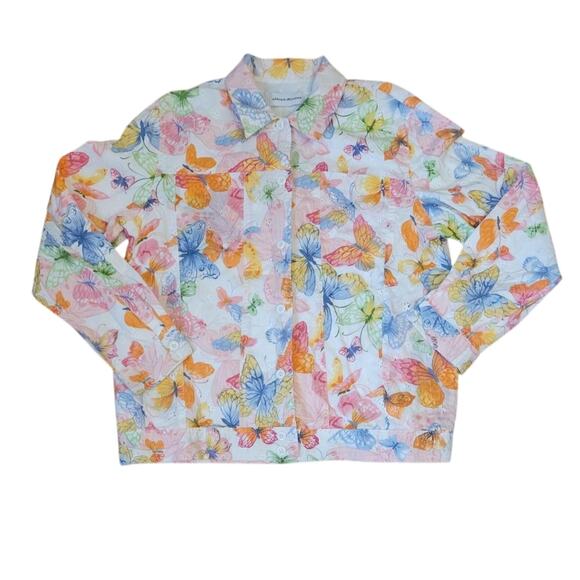Eylet Butterfly Lined Shacket Pockets Spring Fairy Layering Maximalist size‎ 14 - Picture 1 of 10
